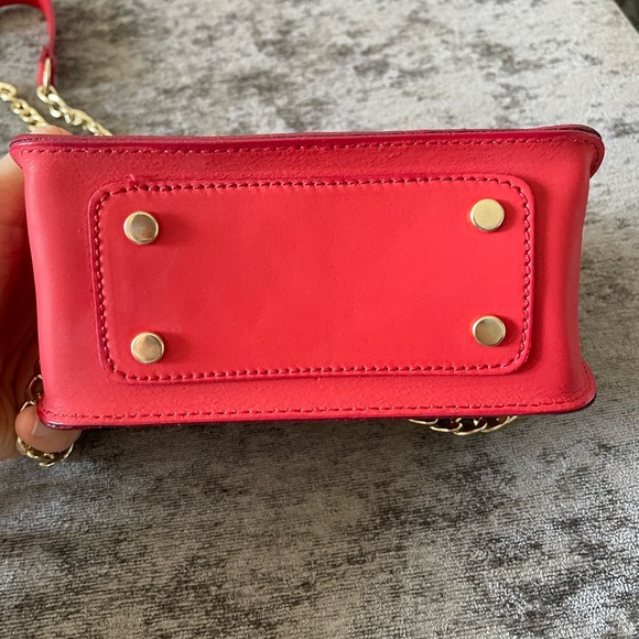 Red Leather and Gold Clutch / Mini bag - Picture 4 of 7